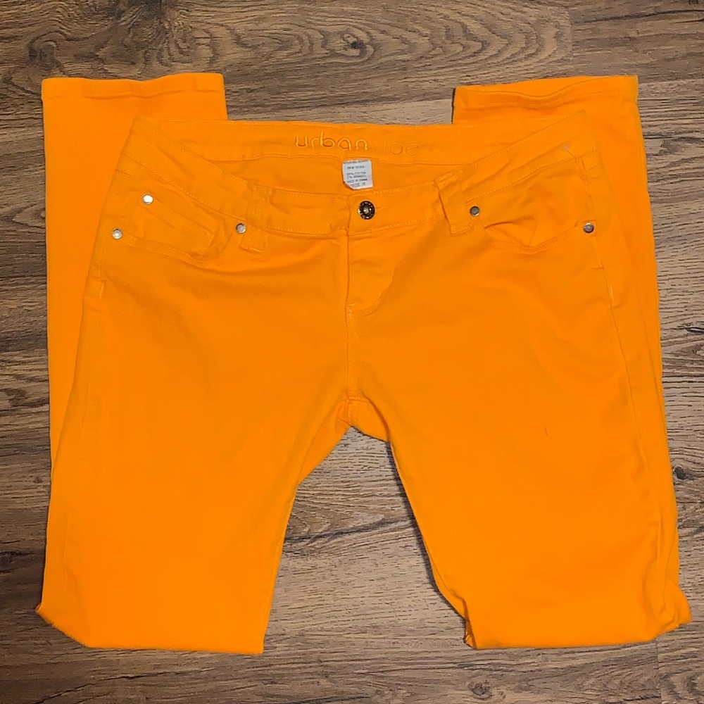vibrant orange 90s/2000s y2k pants jeans